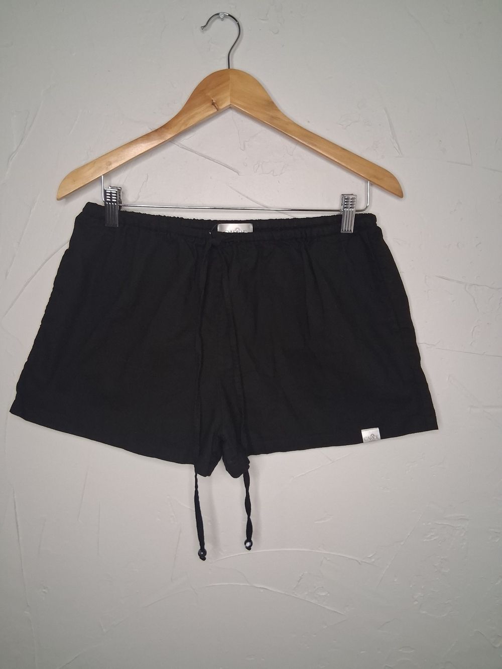 Caribe Swimwear Black Beach Cover Up Shorts One Size Drawstring Swim Coverup